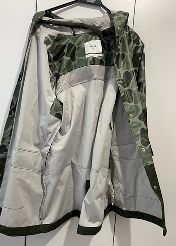 Düğmeli Kamuflaj Kadın Yağmurluk - Görsel 7