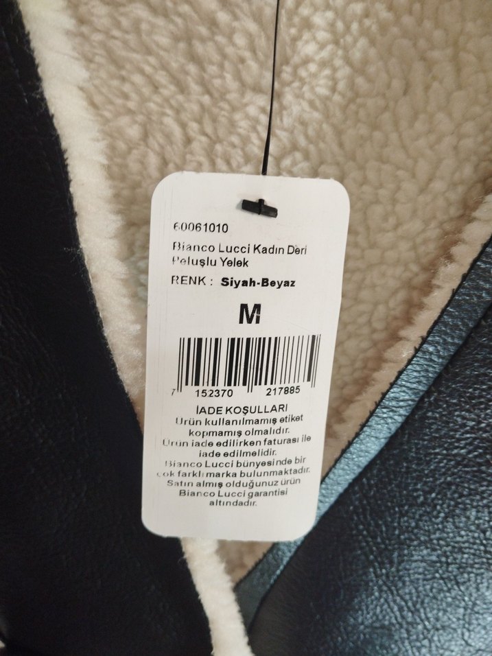 Kürklü Siyah Deri Kadın Yelek - Görsel 3