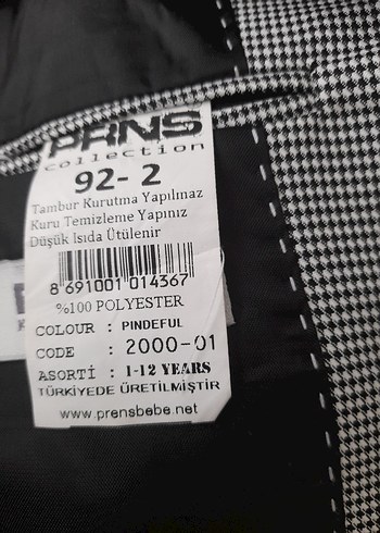 24-36 Ay Beden gri Renk Gri Erkek Çocuk Düğmeli Ceket