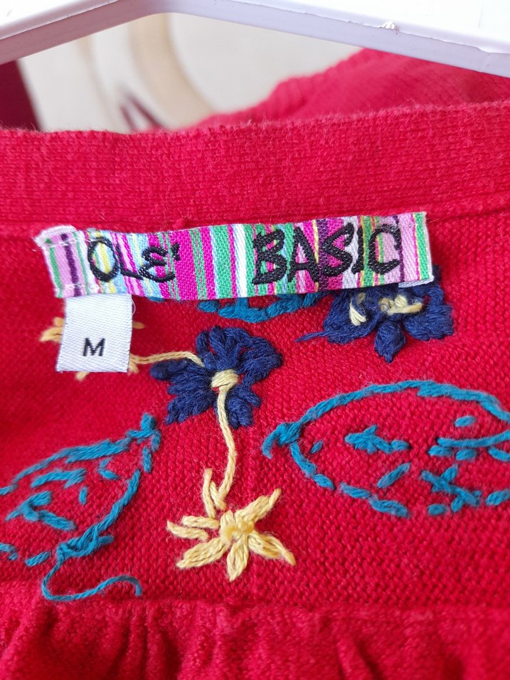 Kız Çocuk Kırmızı Düğmeli Bolero - Görsel 4