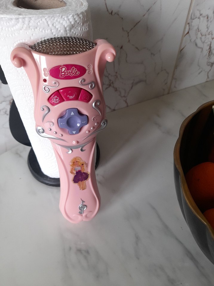 Renkli Pembe Barbie Müzikli Oyuncak Mikrofon - Görsel 2