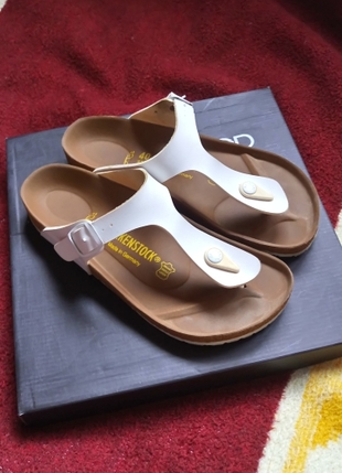 Orijinal Beyaz Birkenstock Parmak Arası Terlik 