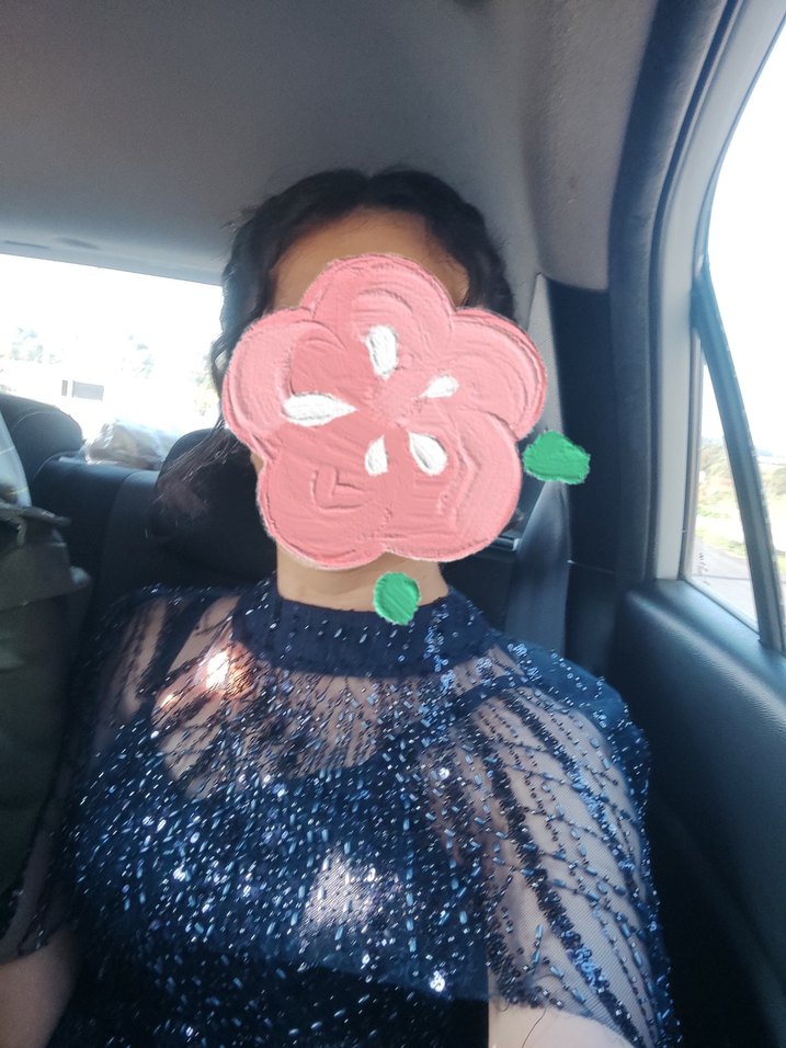 Lacivert Uzun Bohem Kadın Abiye Elbise - Görsel 4