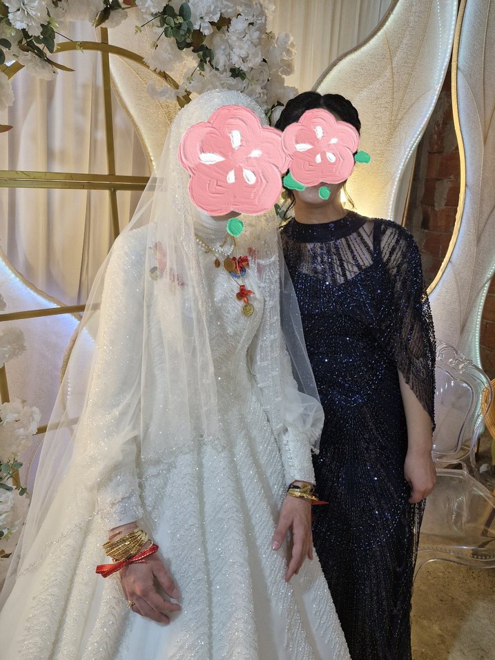 Lacivert Uzun Bohem Kadın Abiye Elbise - Görsel 3