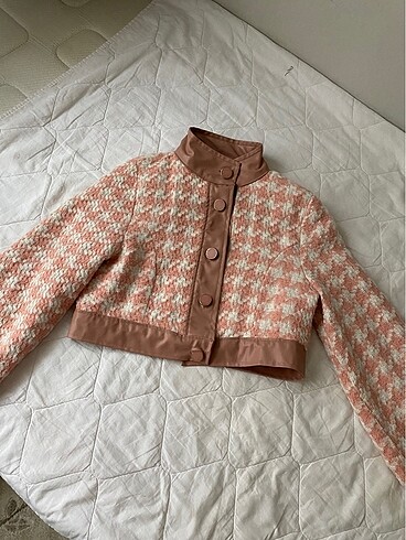s Beden Deri pembe ceket