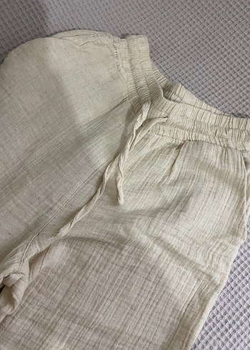 Bol paça keten pantolon - Görsel 4