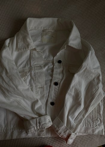 Beyaz oversıze  Kot Ceket - Görsel 5
