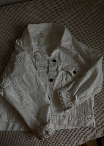 Beyaz oversıze  Kot Ceket - Görsel 4