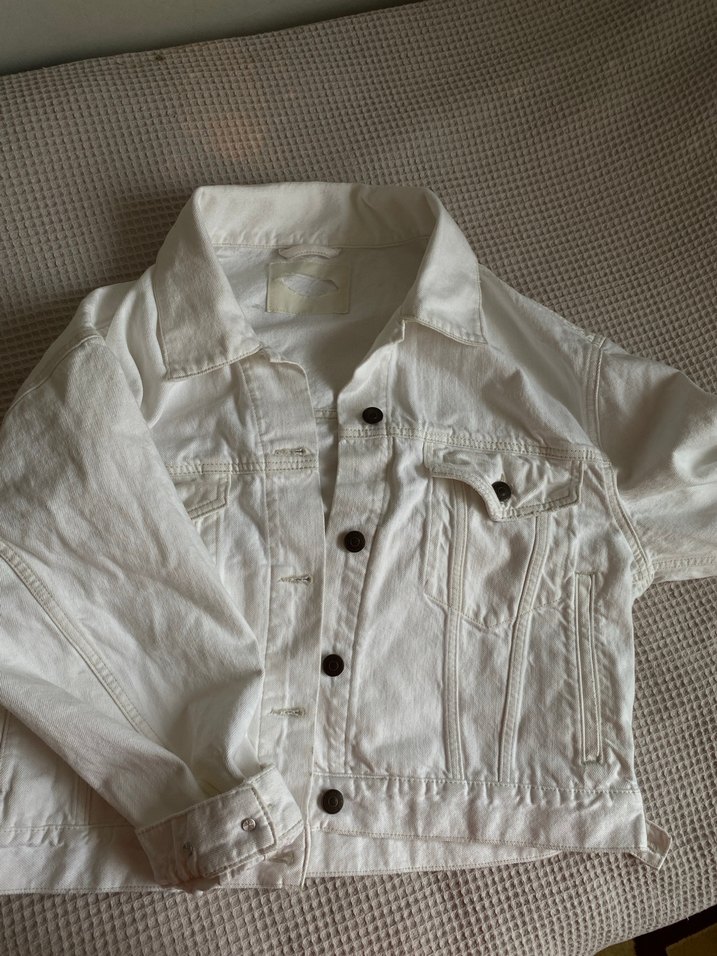 Beyaz oversıze  Kot Ceket - Görsel 3