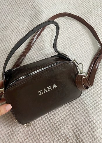 Zara acı kahve Yılan Baskılı Deri Çanta - Görsel 3