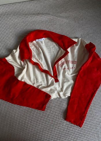 s Beden kırmızı Renk Oversıze crop sweat