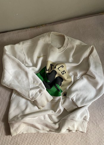 m Beden beyaz Renk Beyaz Baskılı Oversize Kadın Sweatshirt