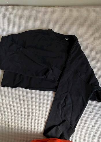 Siyah Kadın Uzun Kollu Salaş Sweatshirt