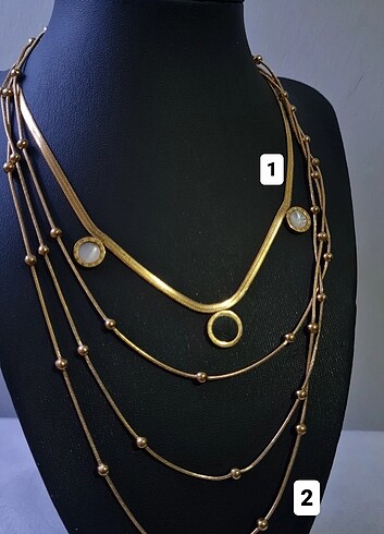 Çelik kolye/van cleef ve 3'lü kolye