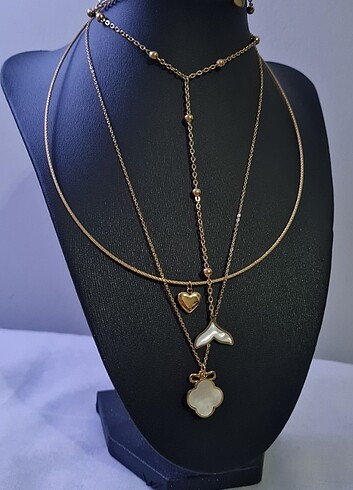 Beden Kalp/balık kuyruğu/ van cleef çelik kolye gold
