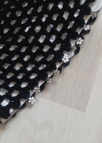 Beden Siyah Örgü Avant-Garde Kadın File Şapka