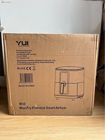 Yui M30 Maxifry Dokunmatik Ekran 6,5 Litre Smart Airfryer Yağsız