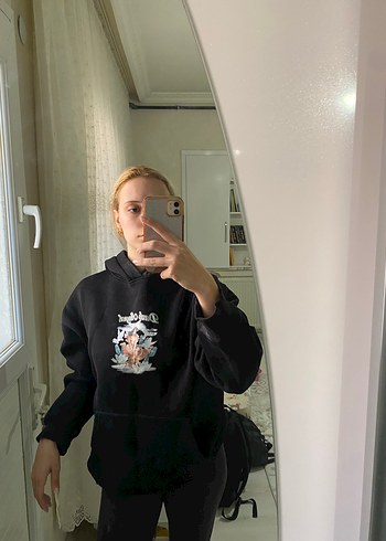 Siyah oversize sweatshirt