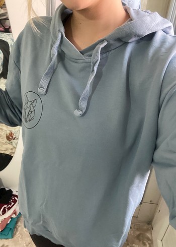 s Beden mavi Renk Kadın Mavi Denim Sweatshirt
