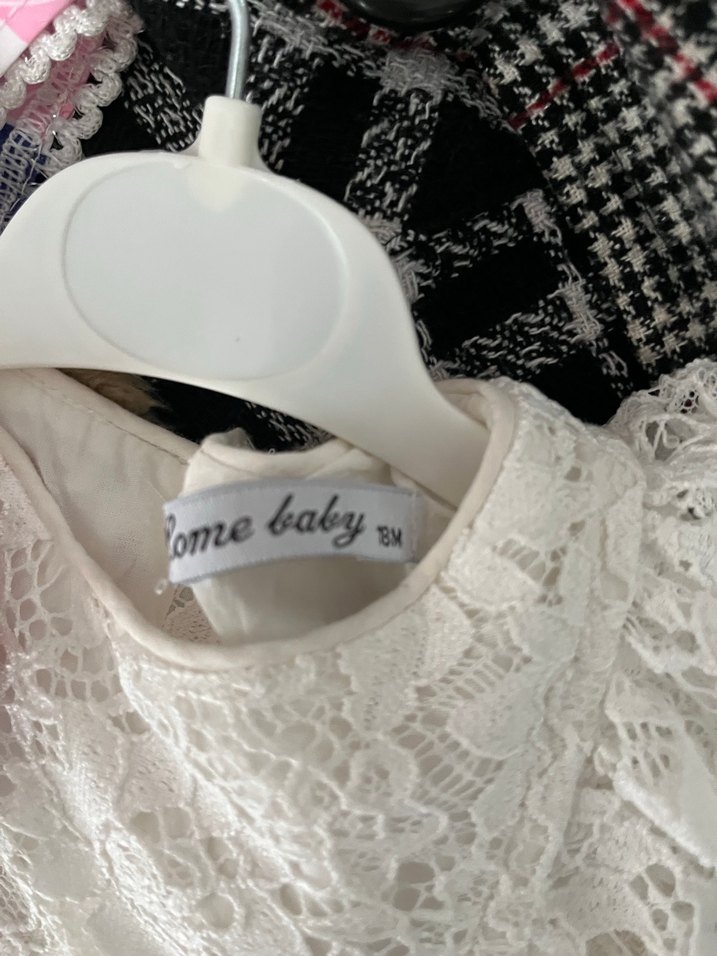 Beyaz Dantelli Kız Çocuk Elbise - Görsel 3