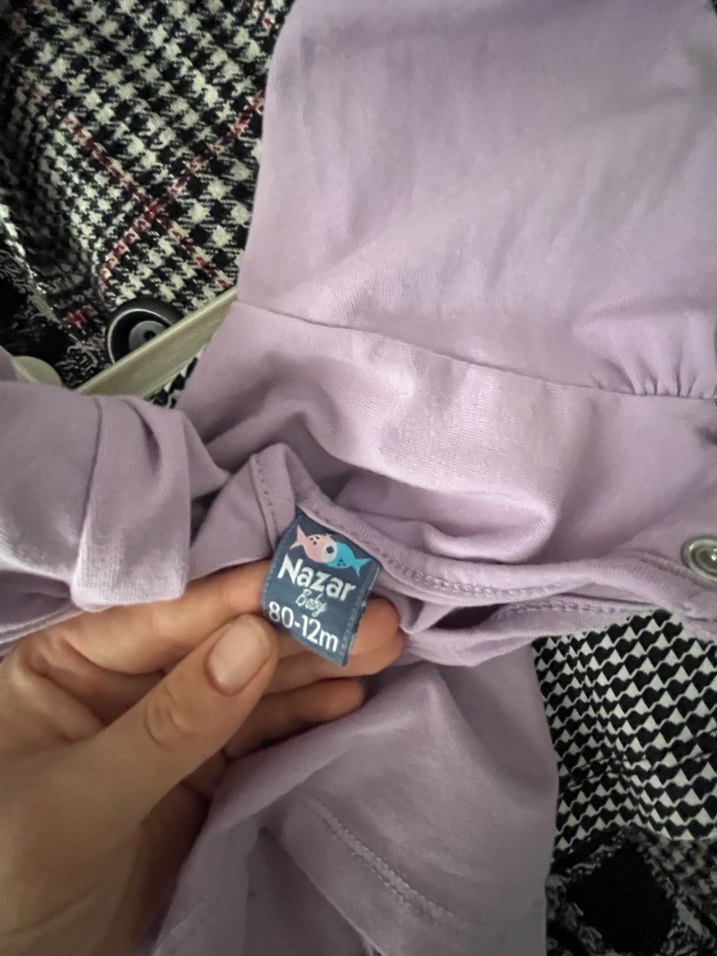 Mor Çiçek Baskılı Kız Sweatshirt - Görsel 4