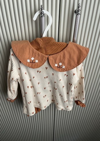 Kız Çocuk Kahverengi Pilili Triko Tayt - Görsel 2