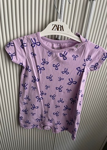 Mor Baskılı Bebek Kız Tulum - Görsel 3