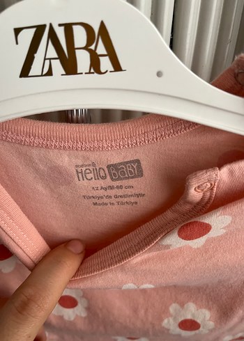 Pembe Çiçekli Bebek Tulum - Görsel 3