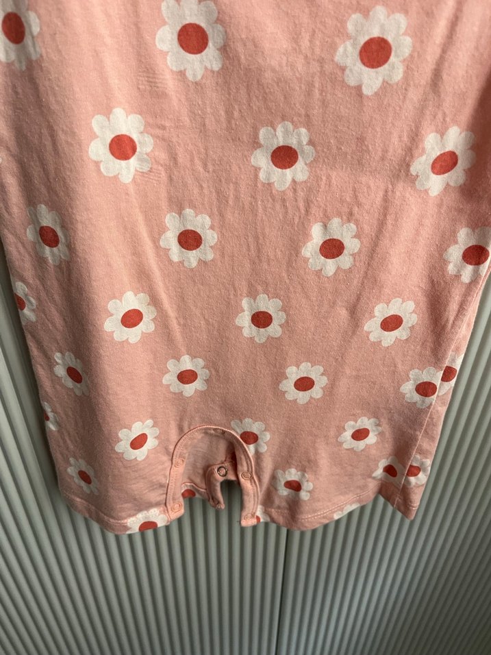 Pembe Çiçekli Bebek Tulum - Görsel 2