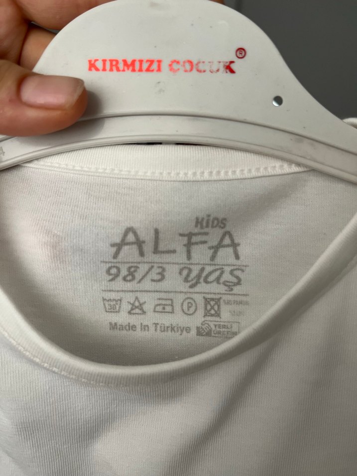 Kız Çocuk Mor Desenli Fırfırlı Tişört - Görsel 2