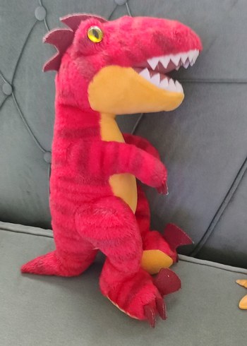 Kırmızı Renkli Peluş Dinozor Oyuncak - Görsel 2