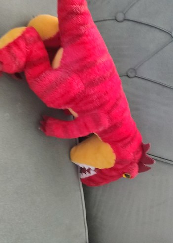 Kırmızı Renkli Peluş Dinozor Oyuncak - Görsel 3