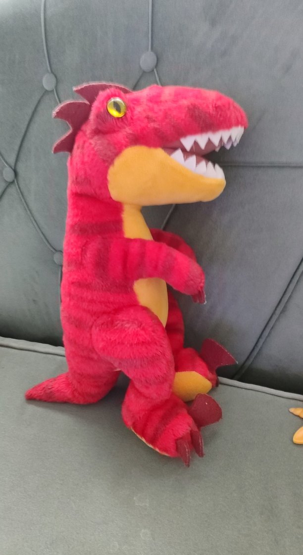Kırmızı Renkli Peluş Dinozor Oyuncak - Görsel 2