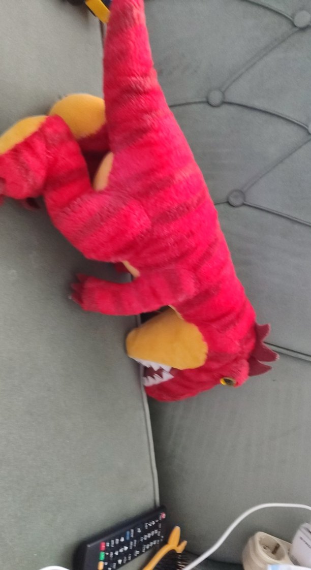 Kırmızı Renkli Peluş Dinozor Oyuncak - Görsel 3