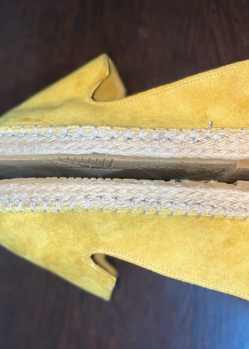 Sarı Süet Dolgu Topuk Espadril - Görsel 3