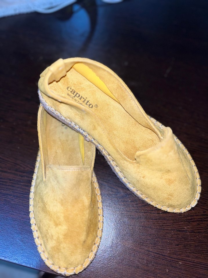 Sarı Süet Dolgu Topuk Espadril - Görsel 2