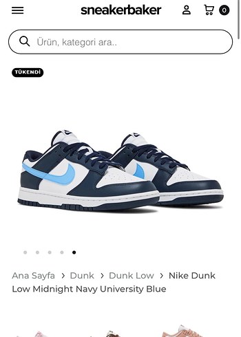 Nike Dunk Low Midnight Navy Üniversite Mavisi