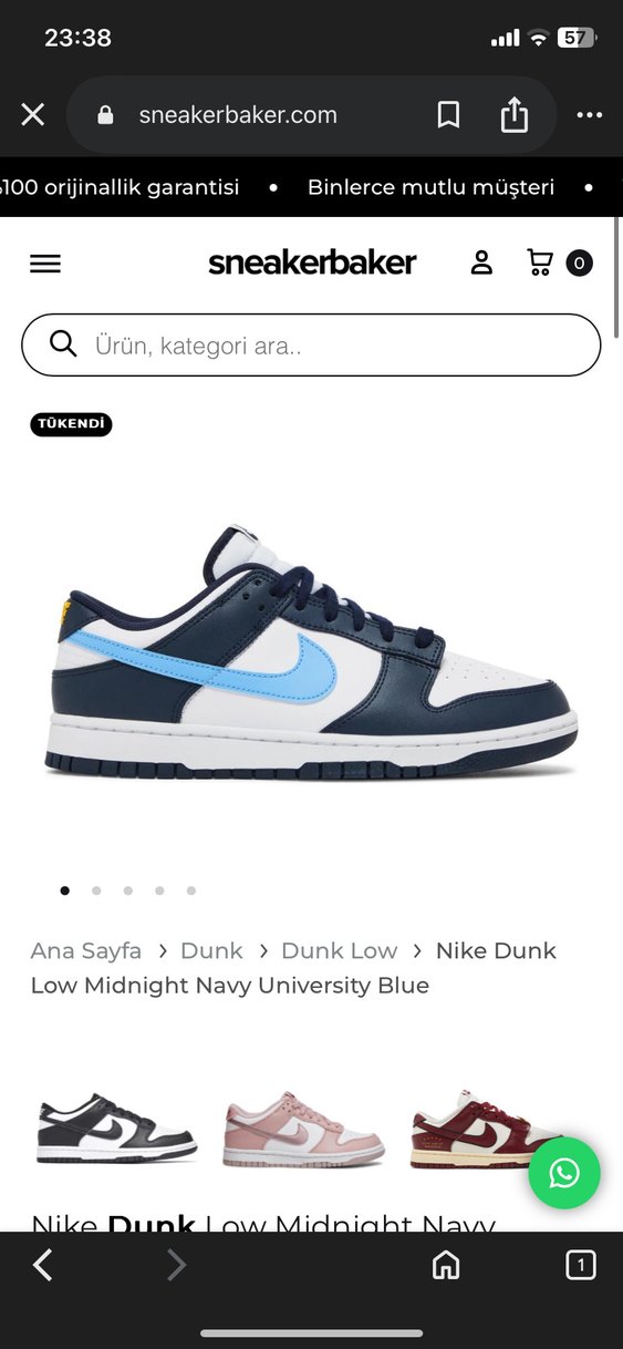 Nike Dunk Low Midnight Navy Üniversite Mavisi - Görsel 3