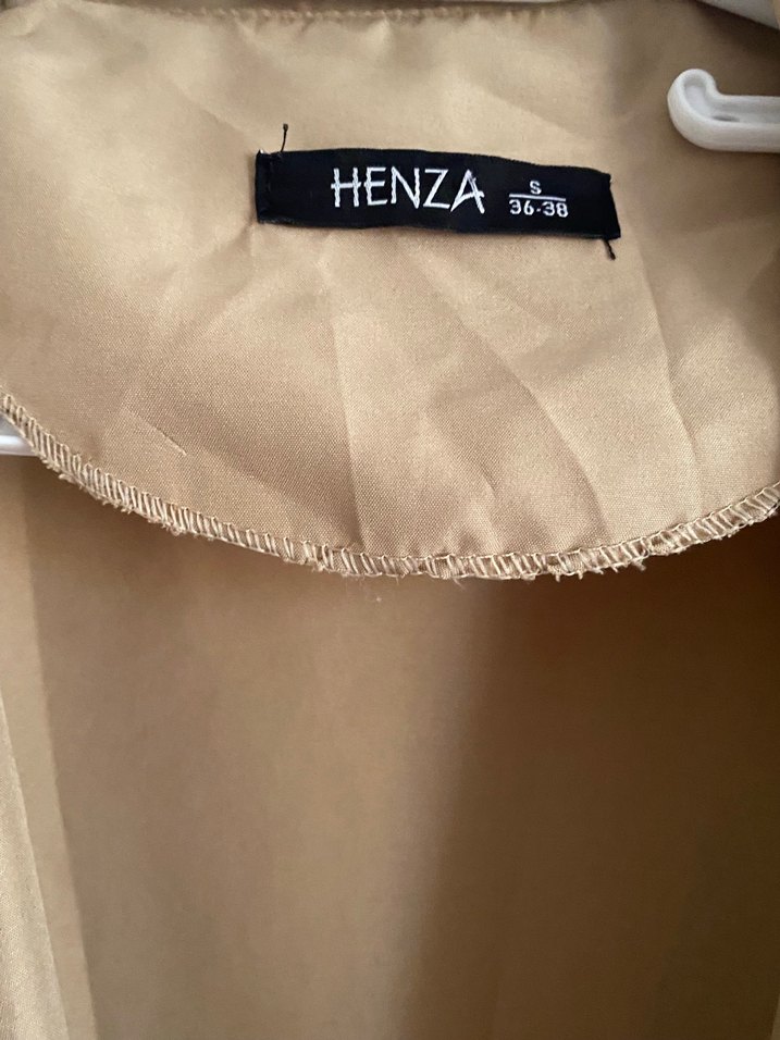 Bej Uzun Keten Kadın Trençkot - Görsel 3