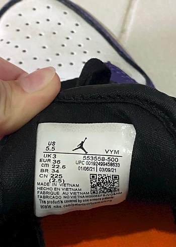 36 Beden kadın mor airjordan