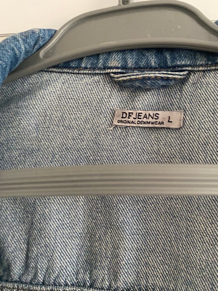Düğmeli Salaş Mavi Denim Ceket - Görsel 3