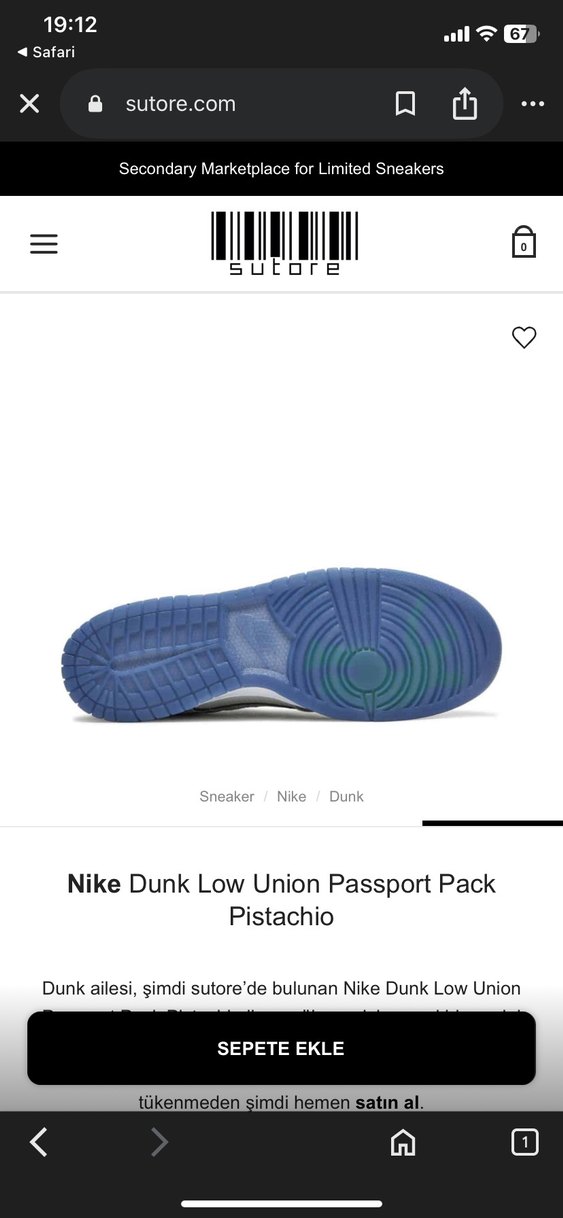 Nike Dunk Low Union Passport Pack Gri Spor Ayakkabı - Görsel 2