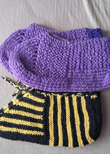 Mor ve Sarı Siyahlı Patik - Görsel 3