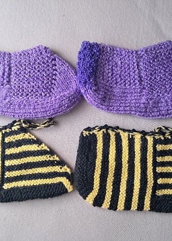 Mor ve Sarı Siyahlı Patik - Görsel 2