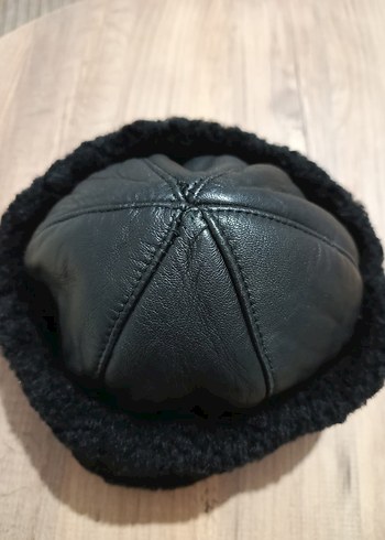 Siyah Erkek Deri Biker Şapka - Görsel 5