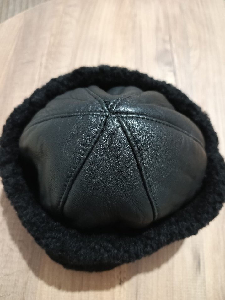 Siyah Erkek Deri Biker Şapka - Görsel 5