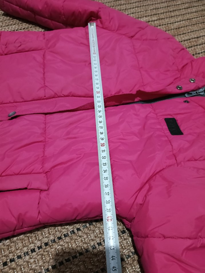 Kızlar için Fermuarlı Pembe Mont - Görsel 3