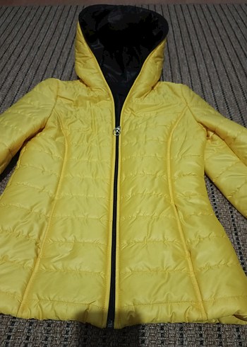 Sarı Kadın Midi Kaban Fermuarlı - Görsel 5