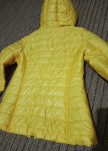 Sarı Kadın Midi Kaban Fermuarlı - Görsel 2