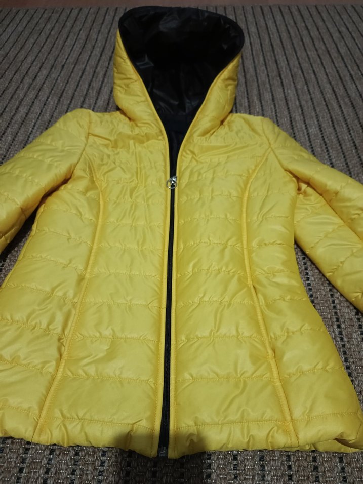 Sarı Kadın Midi Kaban Fermuarlı - Görsel 5